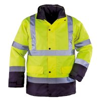 Parka de signalisation 4 en 1 - haute visibilité jaune/marine